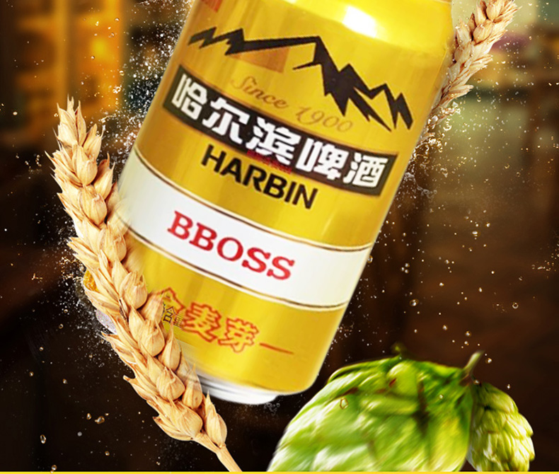 哈尔滨啤酒听装啤酒金麦芽330ml24罐