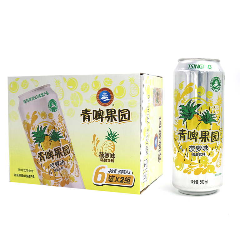 【直通場區】青啤果園菠蘿味碳酸飲料500ml*12罐