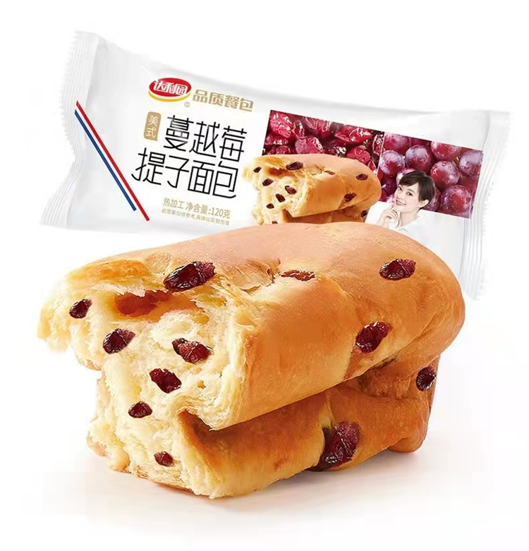 达利园美焙辰蔓越莓提子面包120g保质期60天