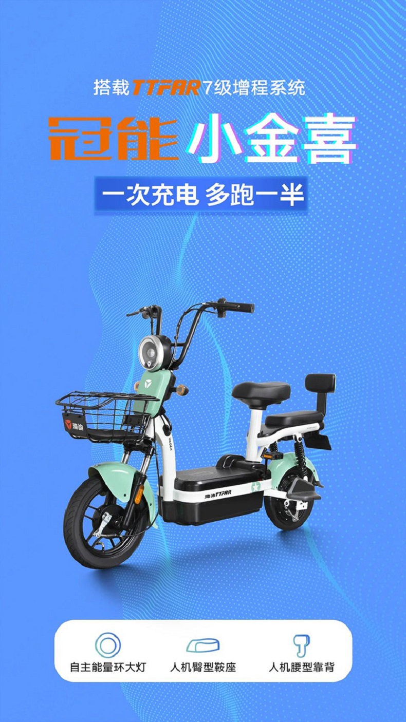 雅迪电动车冠能小金喜48v20a