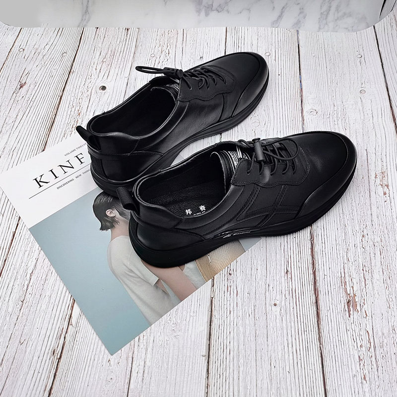 邦赛 男式真皮休闲单鞋 黑色 1331691-1